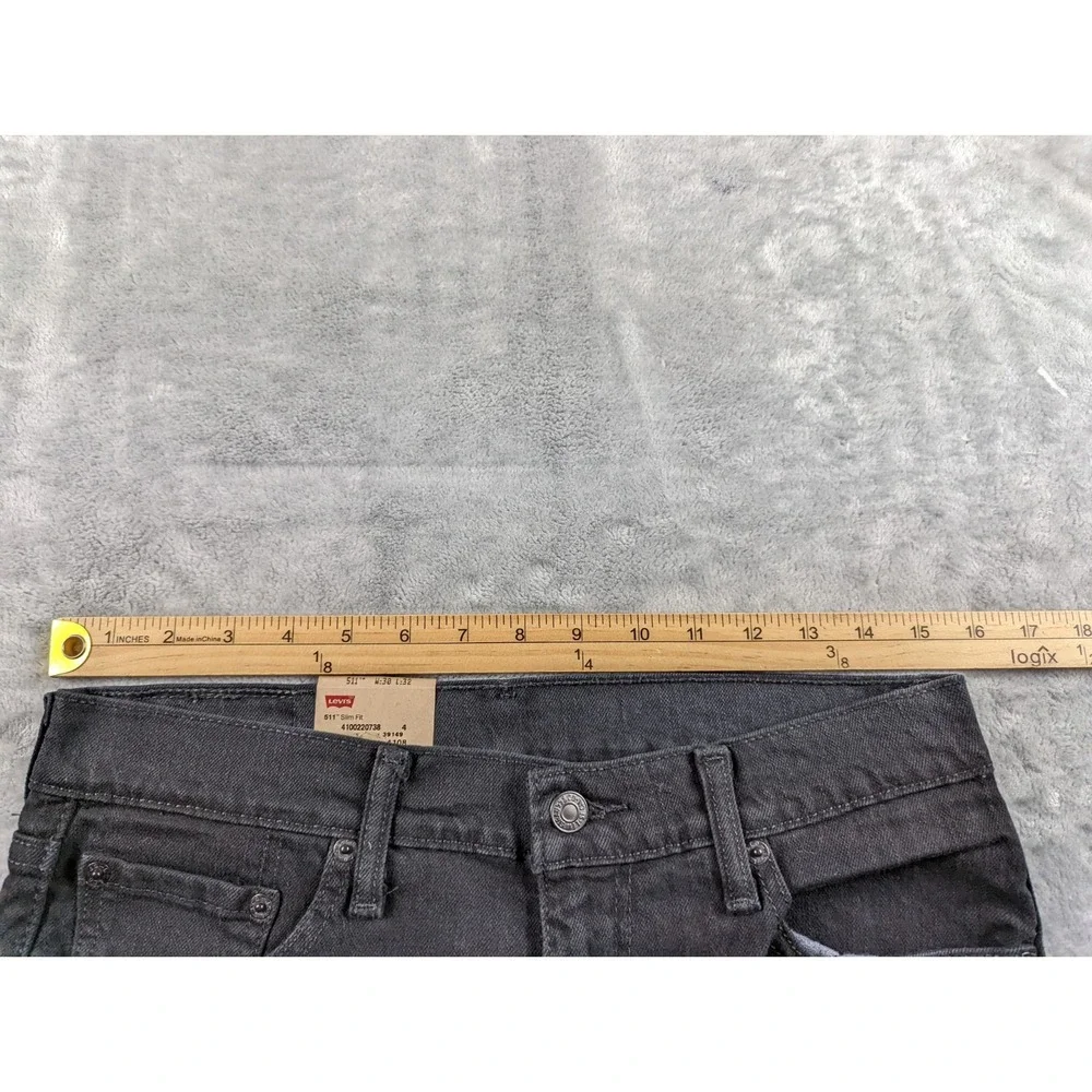 Levis 511 Jeans Mens 30x32 Black Slim Fit Tapered Stretch Denim Casual